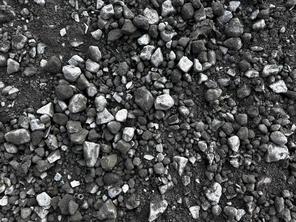 a pile of gravel and rocks