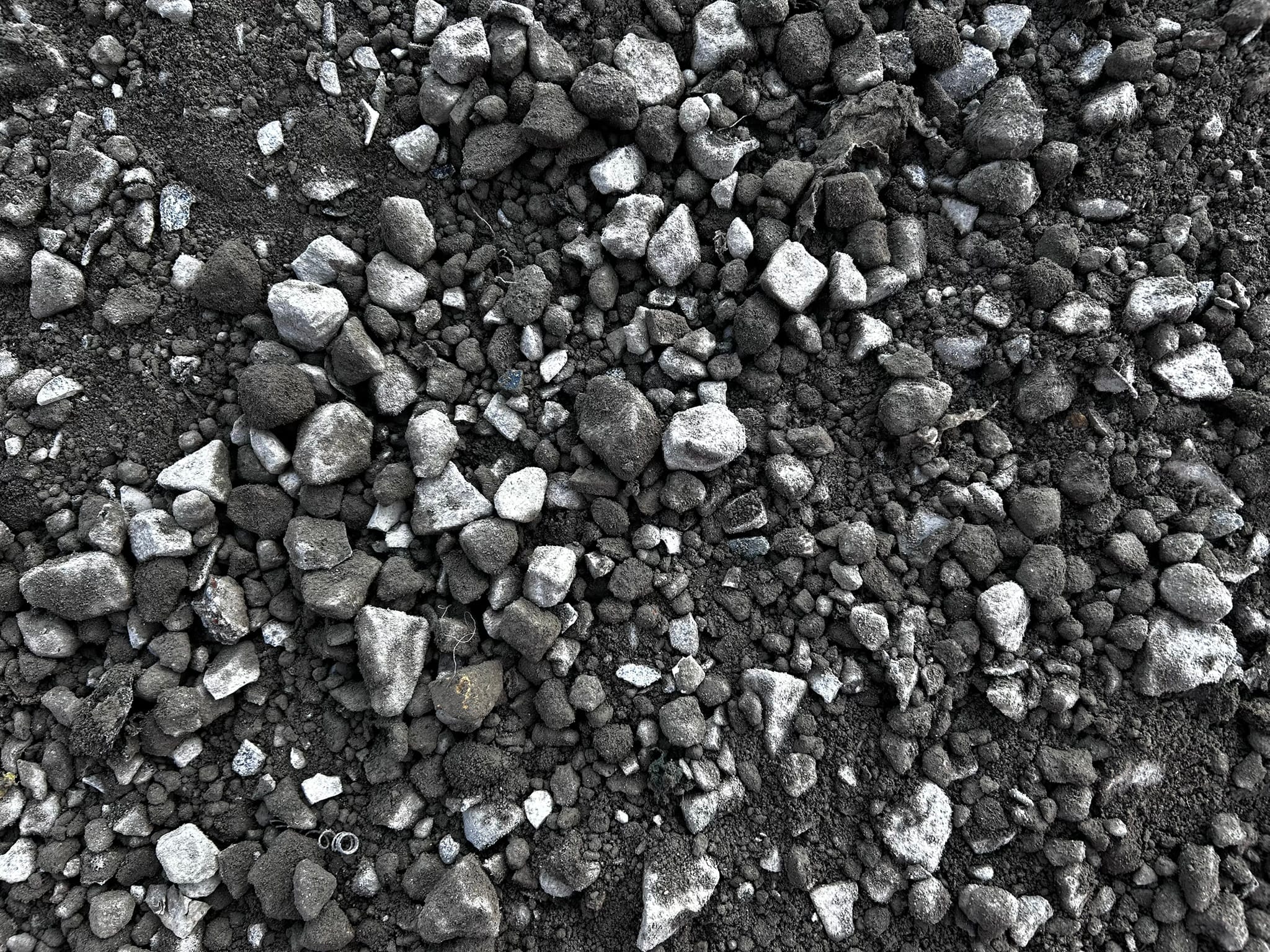 a pile of gravel and rocks